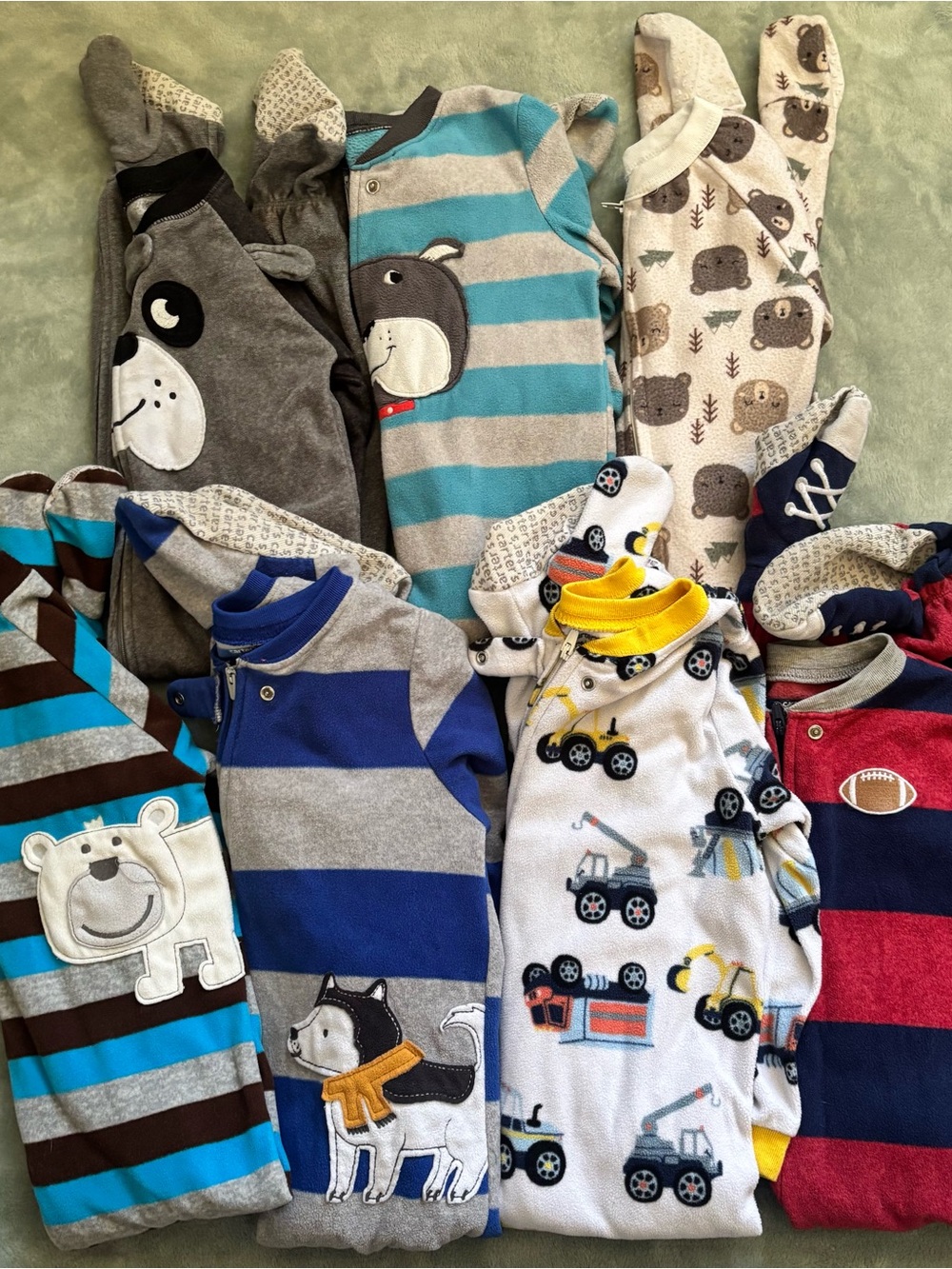 Toddler Boy Footed Fleece PJ Lot